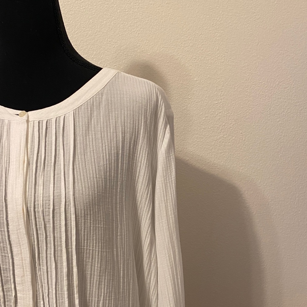 LOFT White Pleated Tunic